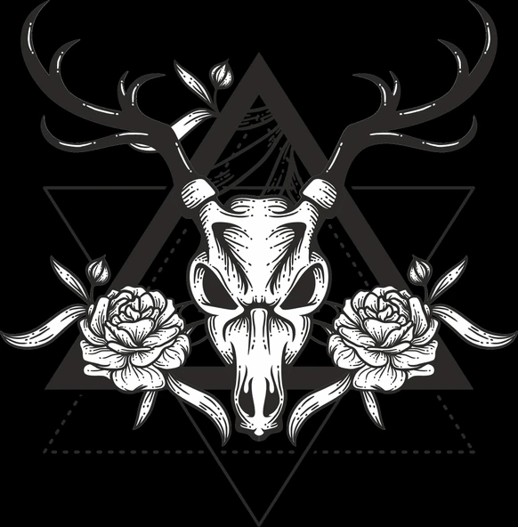 Üçgen içinde Şeytan Sticker 10x10 cmRenkli Sticker ürün görseli