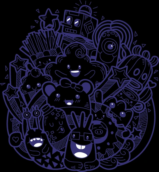 Desenler Sticker 1 10x10 cmRenkli Sticker