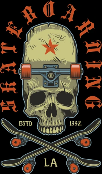 skate sticker 23 10x10 cmRenkli Sticker
