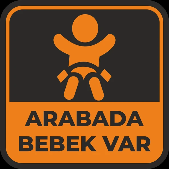 Arabada Bebek Var Sticker 10x10 cmRenkli Sticker