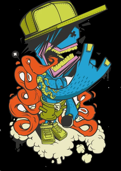 Mavi adam sticker 10x10 cmRenkli Sticker ürün görseli