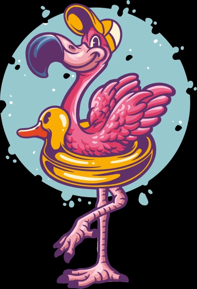 flamingo sticker 10x10 cmRenkli Sticker