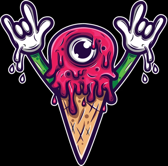 Dondurma Sticer 10x10 cmRenkli Sticker