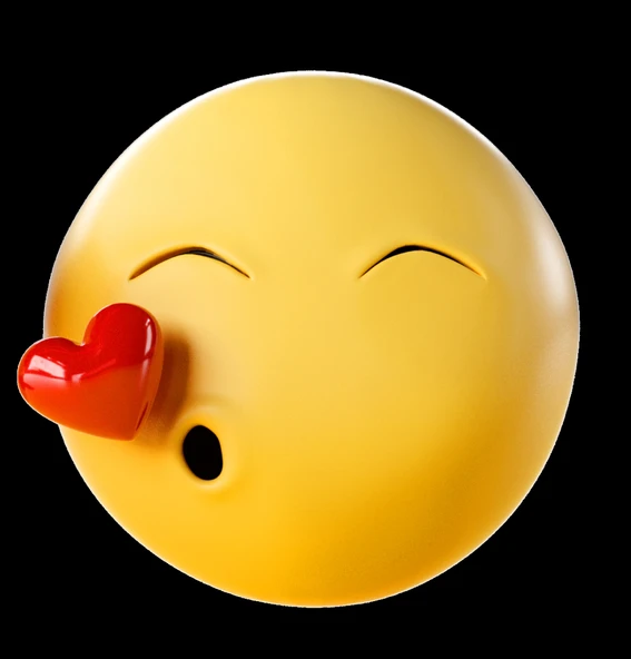 Öpücük atan emoji sticker 10x10 cmRenkli Sticker