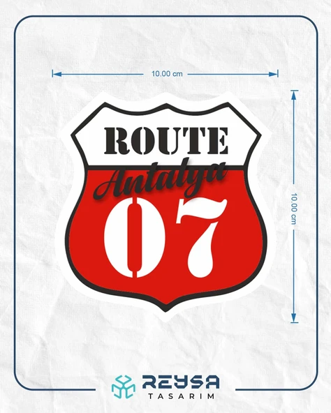07 Antalya Stikcer 10x10 cmRenkli Sticker - Resim 2