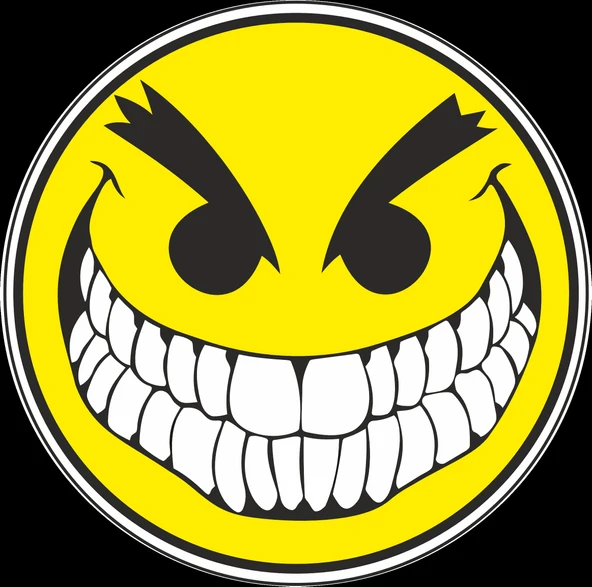 Sarı Gülen Yüz Sticker 10x10 cmRenkli Sticker