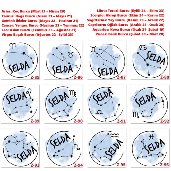 Kişiye Özel Burç Temalı Kutular, Burçlu Hediye Kutuları Z2 Serisi - Resim 5