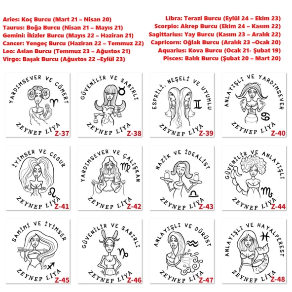 Doğum Günü Burç Tasarımlı Hediye Kutuları, Hediye Sepetleri, Z1 Serisi - 5