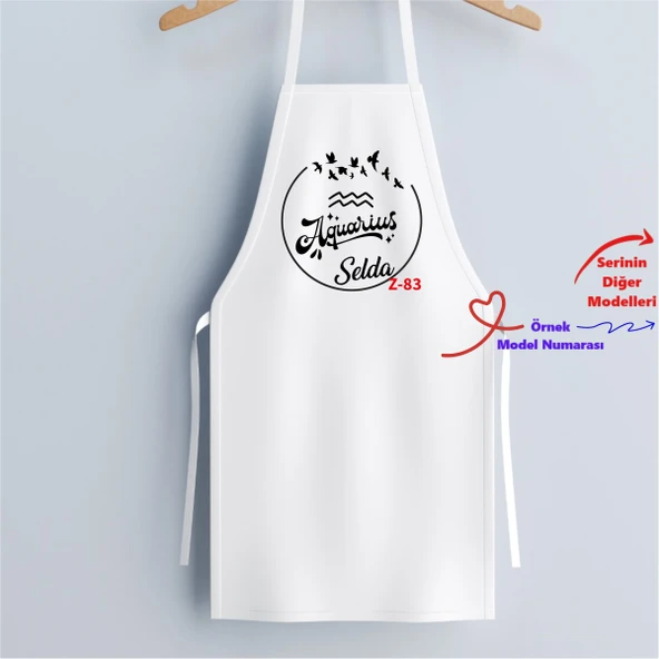 Kişiye Özel Burç Temalı Mutfak Önlükleri, Hediyelik Mutfak Önlüğü Z2 Serisi