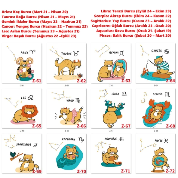 Kişiye Özel Burç Temalı Kutular, Burçlu Hediye Kutuları Z2 Serisi - Resim 3