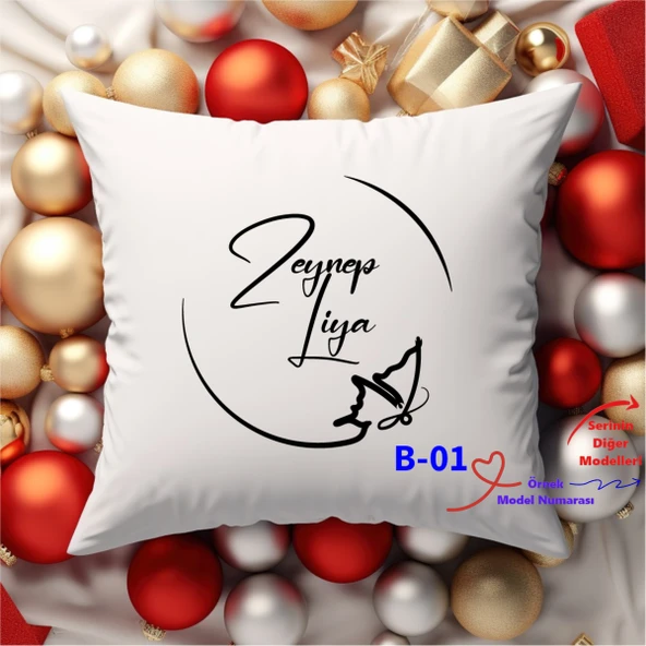 Kişiye Özel İsim Yazılı Yastık Kılıfları, İsimli Hediyelik B Serisi ürün görseli 1