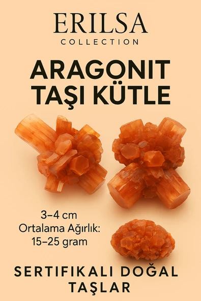 Sertifikalı Ham İşlenmemiş Aragonit Taşı Kütle - El Taşı - Topraklanma, Sabır Duygusal Denge Taşı ürün görseli 1