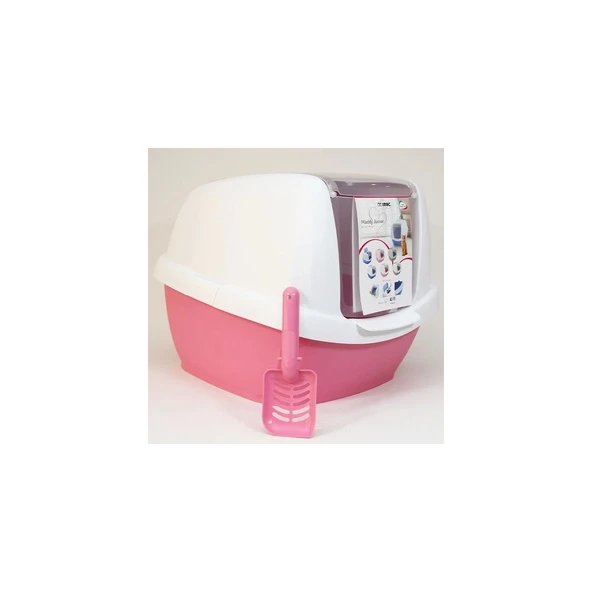 Imac Maddy Junior Üstü Açılır Kapalı Kedi Tuvaleti Pembe 57X43X41 cm - 2