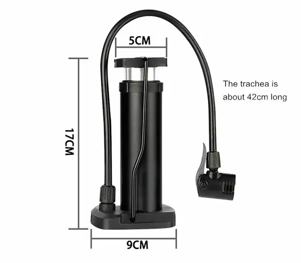 Yüksek Basınçlı Alüminyum Gümüş Renk Top Bisiklet Taşınabilir Hava Ayak Pompası - 4