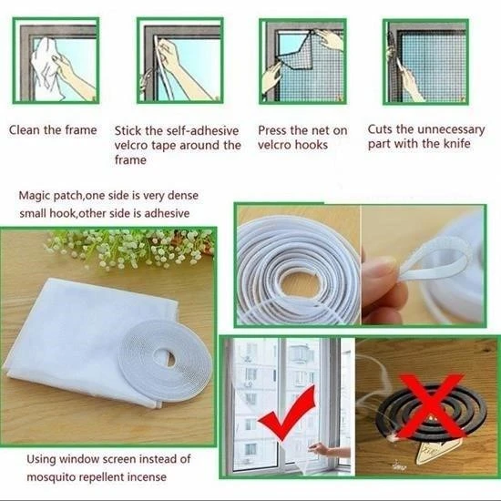 BUFFER® Tüm Cam Pencere Kapılara Uyumlu Çift Kanat Pencere Sinekliği - 7