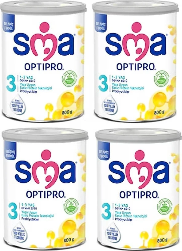 SMA Mama Optipro 3 Devam Sütü 1-3 Yaş - 4 x 800 G