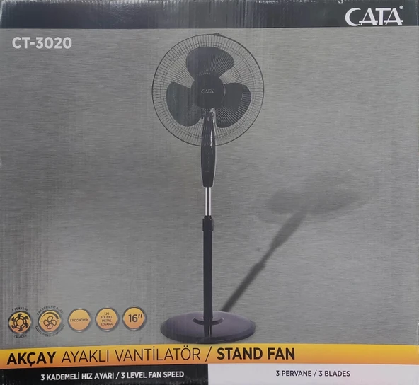 CATA Akçay 16" Ayaklı Vantilatörü 38w 3 Kademeli Hız ayarı - 2