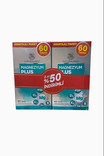 Naturalnest Magnezyum Plus 60 Tablet - İkincisi %50 İndirimli