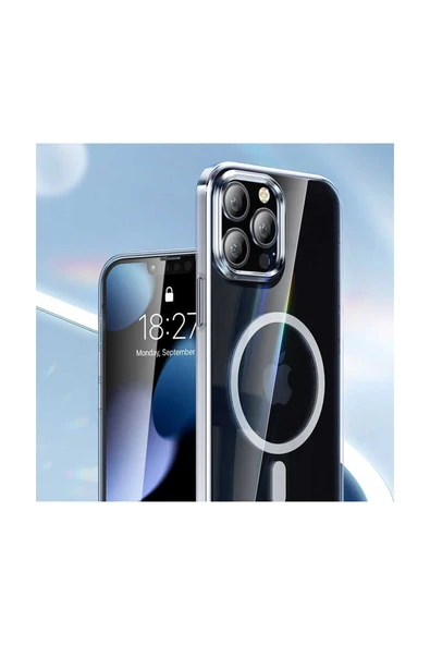 Apple iPhone 13 Pro Max Kılıf Wireless Magnetik Benks Crystal Series With Magnetic Clear Kapak - Resim 2
