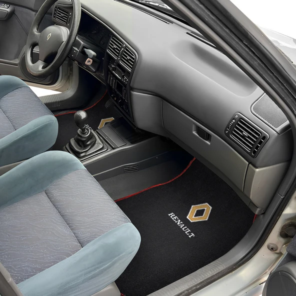 Renault 19 Europa 5 Parça Nakış Işlemeli Siyah Araç Oto Halı Paspas - 3