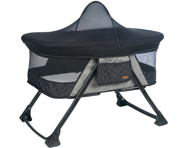 Joell Anne Yanı Katlanır Beşik / Siyah-Gri