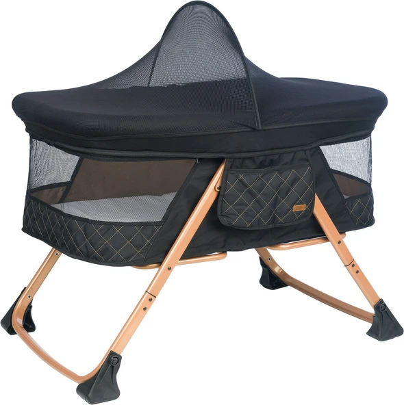 Joell Anne Yanı Katlanır Beşik / Gold-Siyah