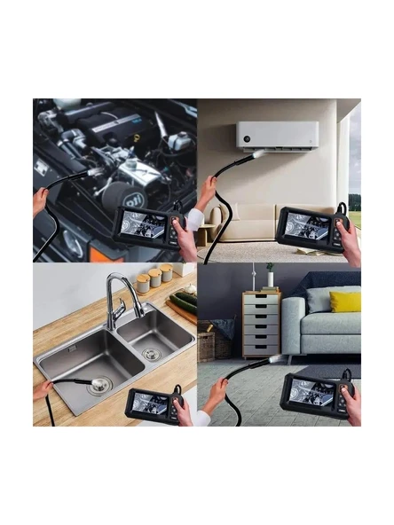 Yılan  Kamera 10 Metre 4.3 inç Çift Kamera Ekranlı (Ayarlanabilir Parlak 8 Led) - 2