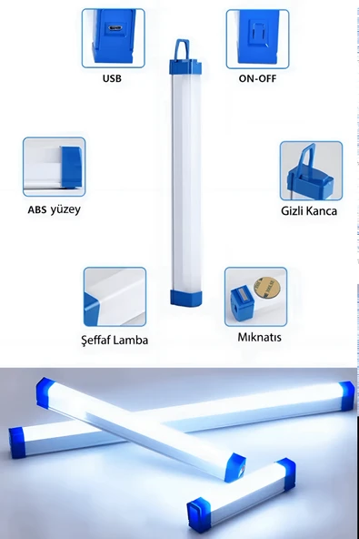 CBK BK-500 ŞARJLI IŞILDAK LAMBA 3 MODLU, MIKNATISLI, BEYAZ IŞIK - Resim 6