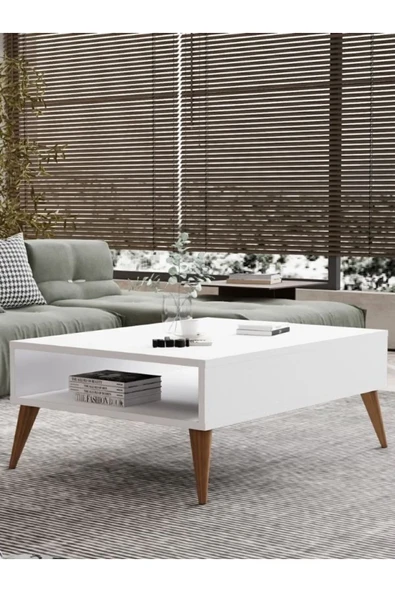 Orta Sehpa Masa Salon Sehpası Lüx Model 90x50x33 beyaz