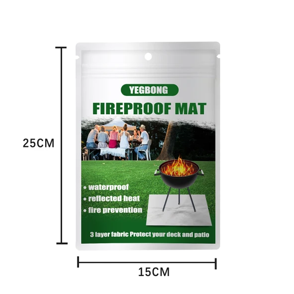 Kare Barbekü Yangın Matı - Isı Yalıtımlı - 80x60cm - 1 Adet