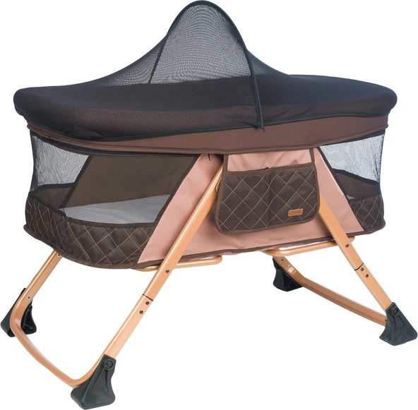 Joell Anne Yanı Katlanır Beşik / Gold-Kahve