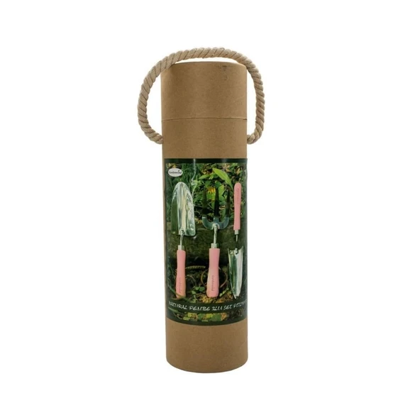 Gardenwind Natural P1729003 Paslanmaz 3lü Bahçe Seti Dar/Geniş Kürek ve Dirgen (Pembe Saplı) - 12
