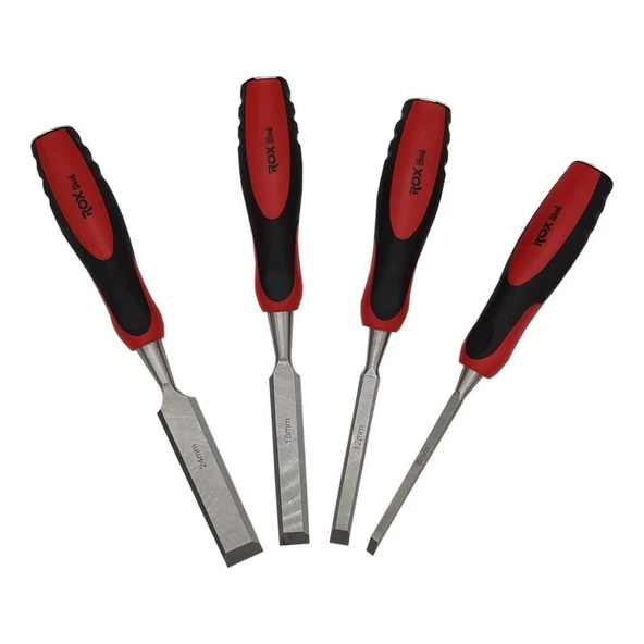 Rox Wood Düz Iskarpela Seti 4 Parça Neopren Çantalı - 6