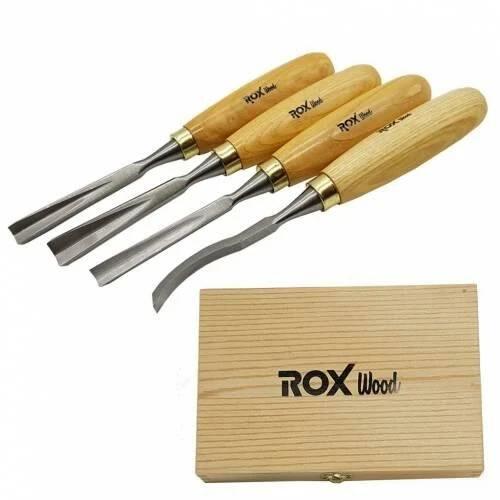 ROX Wood Ahşap Oyma Iskarpela Seti 4 Parça Ahşap Kutulu - 2
