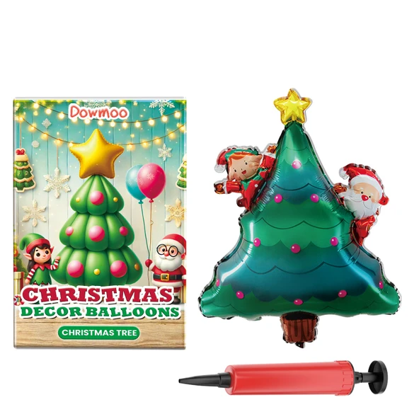 Noel Balonları Süsleme Seti - Noel Baba Geyik Ağacı - 1 Set