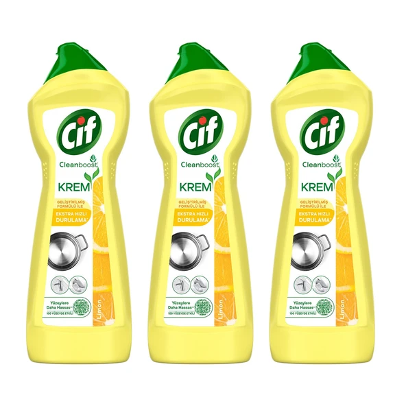 Cif Krem Limonlu 750 ml x 3 Adet