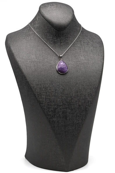 Çeroit Doğal Taş 925 Ayar Gümüş Kolye - 2