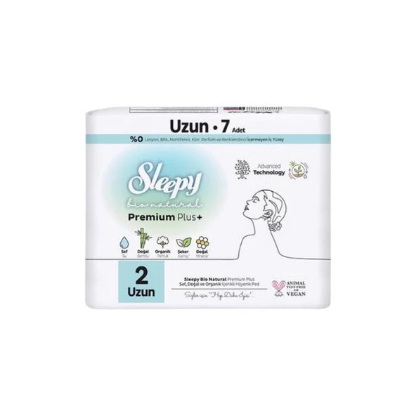 Sleepy Ped Bio Natural Premium Plus + No : 2  Uzun 7 li