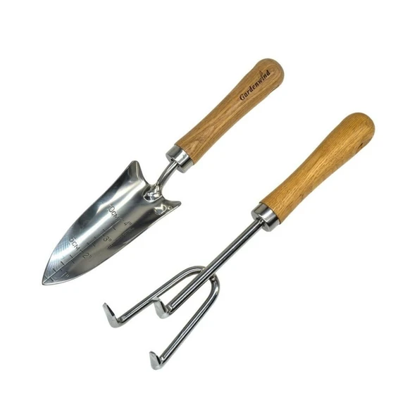 Gardenwind Natural P602002 Paslanmaz 2li Bahçe Seti Dar Kürek ve Tırmık - 10