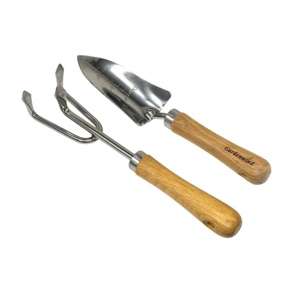 Gardenwind Natural P602002 Paslanmaz 2li Bahçe Seti Dar Kürek ve Tırmık - 9