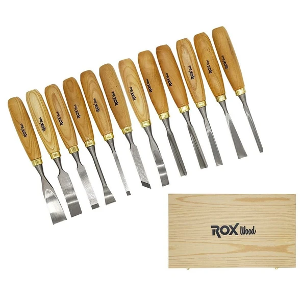 ROX Wood 9097 Ahşap Oyma Iskarpela Seti 12 Parça Ahşap Kutulu - 2