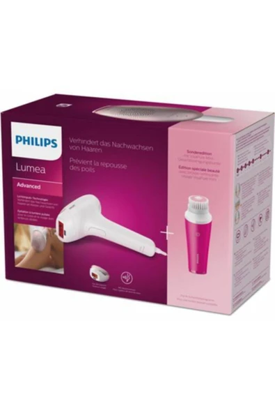 Philips BRI924-00 Lumea Advanced IPL Lazer Epilasyon Aleti + Yüz Temizleme Cihazı + Çanta Beyaz