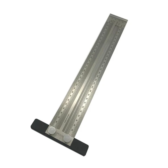 Rox Wood 0090 Hassas İşaretleme Şablon Paslanmaz T Cetvel 300 mm - 6