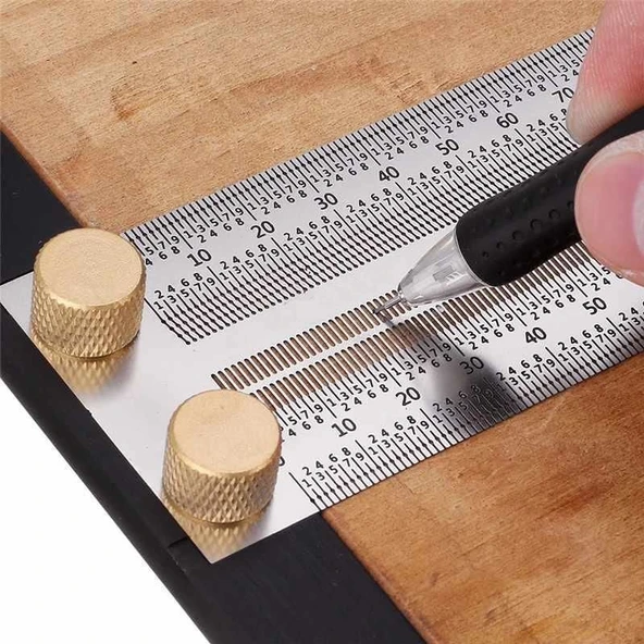Rox Wood 0090 Hassas İşaretleme Şablon Paslanmaz T Cetvel 300 mm - 9