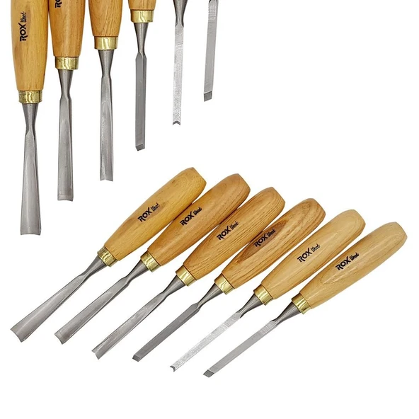 ROX Wood 9092 Ahşap Oyma Iskarpela Seti 12 Parça Ahşap Kutulu - Resim 6