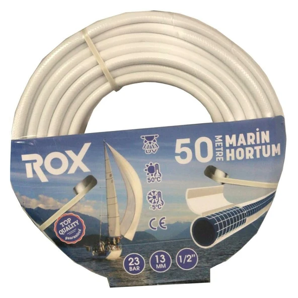 Rox 1/2'' 13 mm Marine Tekne Bahçe Sulama Hortumu 50 metre - 7