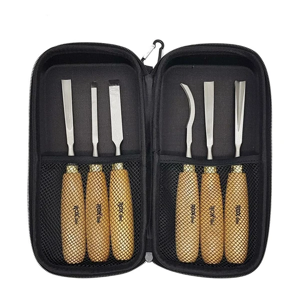 ROX Wood Ahşap Oyma Iskarpela Seti 6 Parça Neopren Çantalı - Resim 4