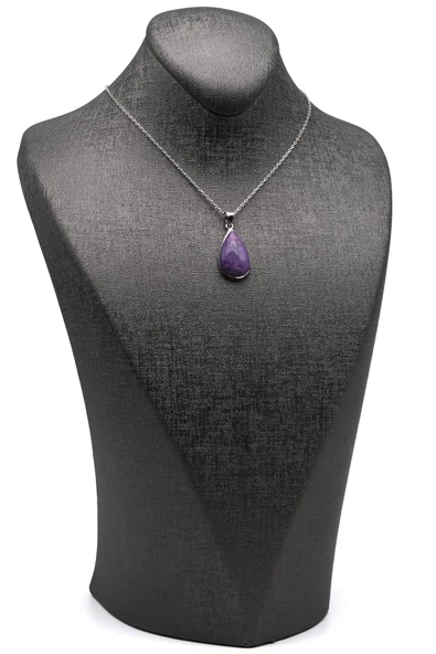 Çeroit Doğal Taş 925 Ayar Gümüş Kolye - 2