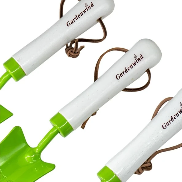 Gardenwind P2262003 Yeşil 3lü Bahçe Seti, Dar Kürek, Geniş Kürek, Dirgen (Ahşap Beyaz Saplı) - 8