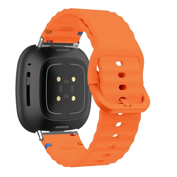 Fitbit Sense/Sense 2 için Silikon Spor Dalgalı Bileklik - Renk 1